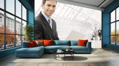 businessman using laptop Wall mural