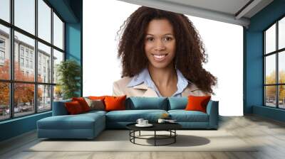 closeup portrait of beautiful businesswoman Wall mural