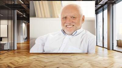 Portrait of happy older man Wall mural