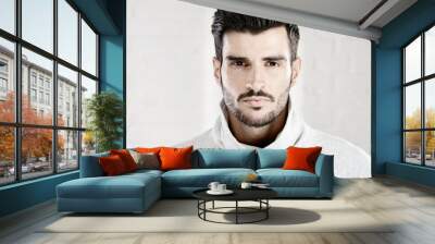 Portrait photo of cool handsome young man Wall mural