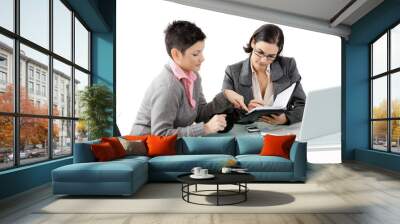 young businesswomen talking Wall mural