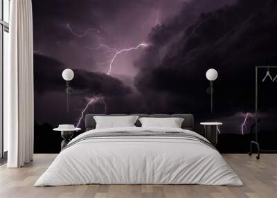 Lightning Storm Wall mural