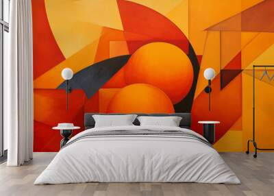 abstract orange art Wall mural