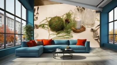 christmas table setting Wall mural