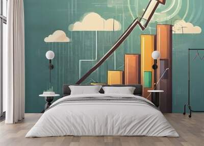 Sales Chart Flying High Wall mural