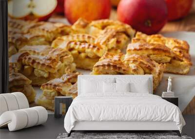 Homemade braided apple pie. Wall mural