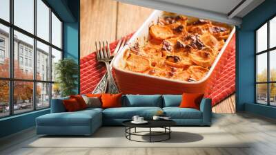 Vegetarian food - sweet potato casserole. Wall mural