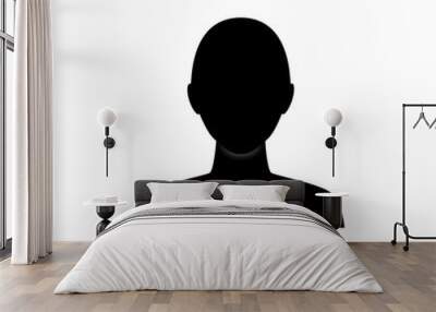 Anonymous gender neutral face avatar. Incognito head silhouette. Wall mural