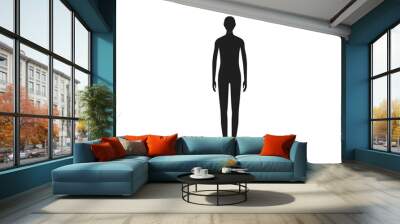 Front view of a neutral gender human body silhouette. Wall mural