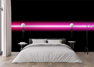 Glowing neon stick. Fluorescent beam of laser light. Wall mural