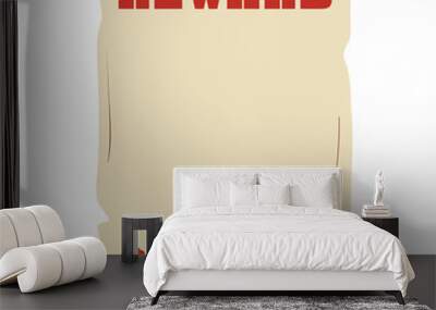 Social story template of wanted dead or alive placard. Wall mural