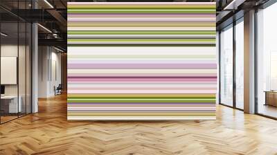 pink, green, blue and grey retro stripes background Wall mural