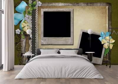 Two frames on vintage background Wall mural