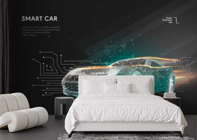 Smart or intelligent car. Wall mural