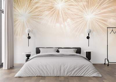 Fireworks and copy space. Abstract background holiday. Wall mural