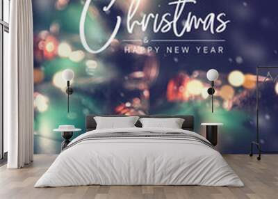 Merry Christmas and happy new year concept, Close up, Elegant Christmas tree in glass jar decoration. Wall mural