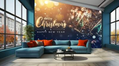 Merry Christmas and happy new year concept, Close up, Elegant Christmas tree in glass jar decoration. Wall mural