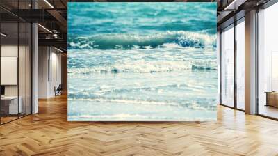 Soft wave on beach in summertime. Wall mural