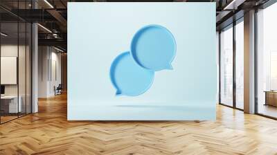 Two bubble talk or comment sign symbol on blue background. 3d render. Wall mural