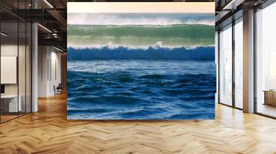 barrel ocean wave about to break in the early morning surf Wall mural