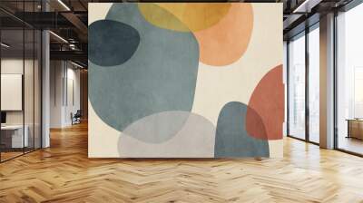 Contemporary flat modern illustration with geometric abstraction. Design for wallpaper, wall decor, print, photo wallpaper, mural.  Wall mural