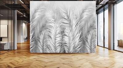 Tropical palm leafs on grunge background. Design for wallpaper, photo wallpaper, fresco. Wall mural