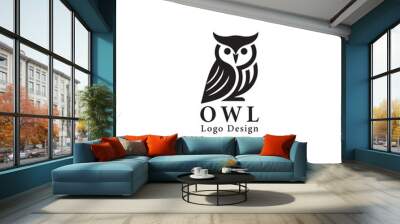 simple and modern owl logo illustration for company, business, community, team, etc Wall mural