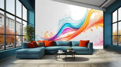 abstract colorful wave background Wall mural