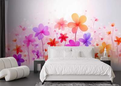 abstract floral background with flowers Wall mural