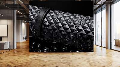 Black Geometric Pattern With Water Drops Wall mural