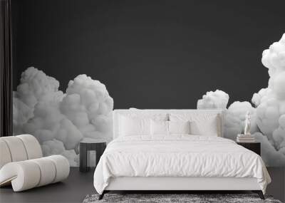 Grayscale Abstract Clouds, Cartoon Wall mural