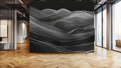 Grayscale Abstract Windblown Sand, Cartoon Wall mural