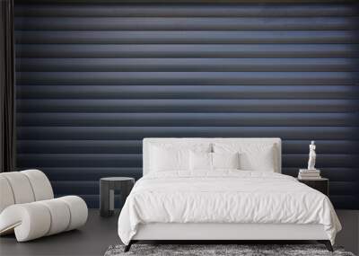 Background pattern of grey steel shuttle rolling shutter metal gate gray metal curtain backdrop of modern door home Wall mural