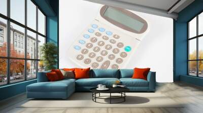 basic calculator with number key for calculation isolated over white background Wall mural