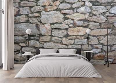 Beautiful rustic background old stone wall several shades of gray Wall mural