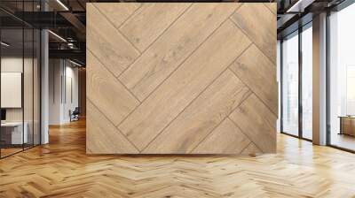 Herringbone pattern wooden floor for background wood line Wall mural