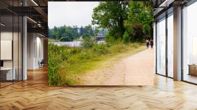 pathway in Vichy city in river side Allier in center France Wall mural