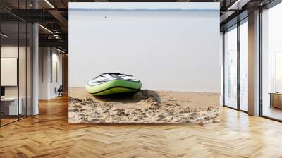 sup paddle board lying on sand near beach lake water on the lakeside Wall mural