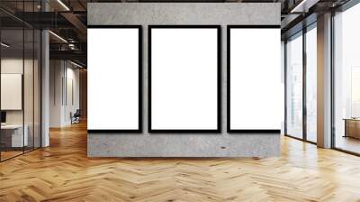 white empty poster with three frame mock-up on grey cement wall Wall mural