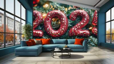 2025 Christmas Style Banner Wall mural