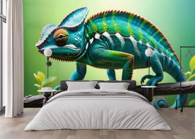 macro photography multi-colored chameleon Wall mural