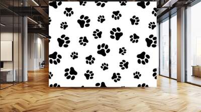 犬の足跡のパターン (Paw Prints Pattern. Vector Illustration) Wall mural