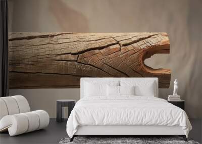 Rough wooden plank cut out. wood plank. wooden floor. wooden wall Wall mural