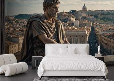 very stoic Greek or Roman man, stoicism, macho man, masculine Wall mural