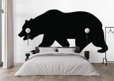 California Bear Icon Black Silhouette Vector Wall mural