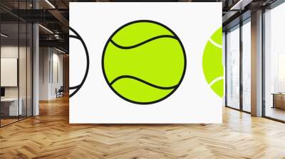 tennis ball icon set vector graphics illustration isolated on whitie Wall mural