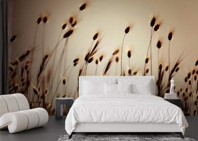 Grass silhouette, Indian summer color, abstract close-up. Wall mural