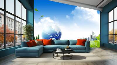 ecology concept. blue planet Wall mural