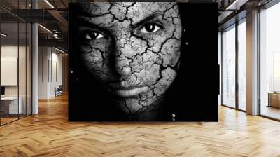 Young beautiful brunette Caucasian girl Wall mural