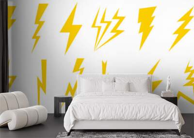 Vector lightning icon. A design element for a website, application, social networks Wall mural